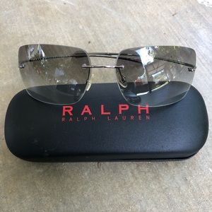 RALPH Lauren Rimless Sunglasses Silver Metal 7559